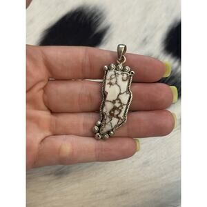 Native American Sw Sterling Silver Wild Horse🤎🤍 Lightning Bolt Pendant⚡️